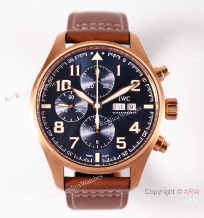 ZF Factory V2 IWC Pilot's Chronograph IWC3777 Rose Gold Case Bucherer Blue Dial